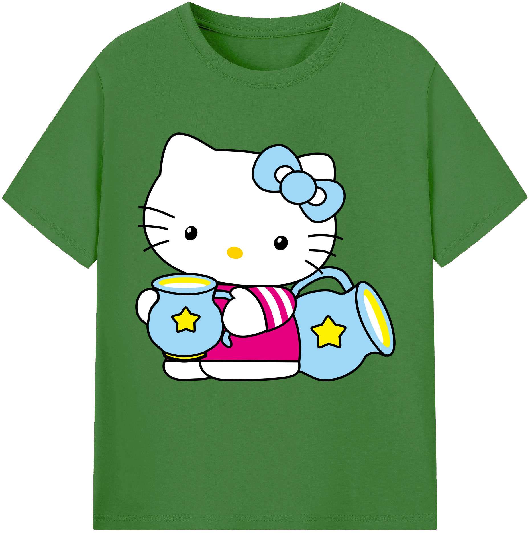 （画像用） Hello Kitty ハローキティ レディースカジュアルプリントTシャツ（綿100％）